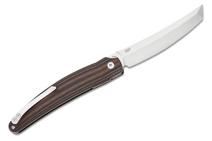 Couteau pliant CRKT Ancestor 5930.CR manche en G10 noir et marron 11,7cm
