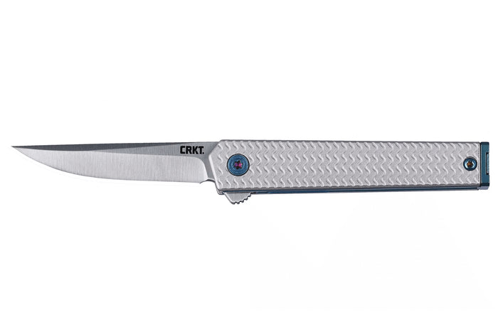 Couteau pliant CRKT CEO Microflipper 7081 manche en aluminium gris 8,25cm