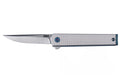Couteau pliant CRKT CEO Microflipper 7081 manche en aluminium gris 8,25cm