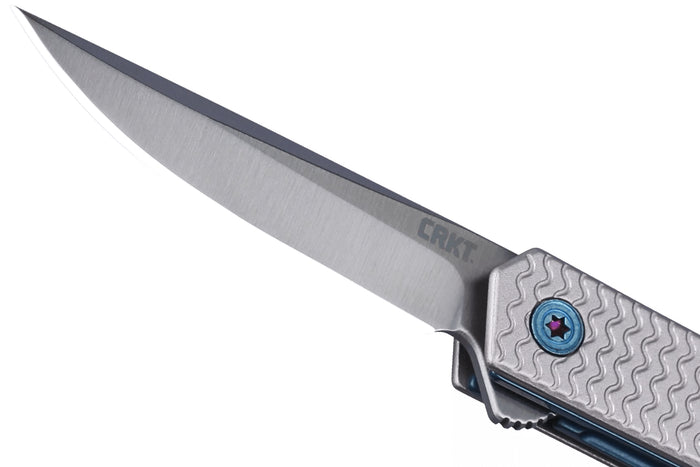 Couteau pliant CRKT CEO Microflipper 7081 manche en aluminium gris 8,25cm