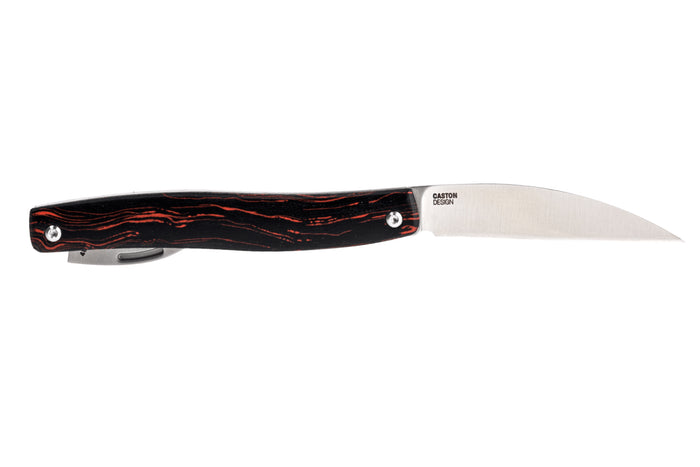 Couteau pliant CRKT Forebear 4810.CR double lame manche G10 rouge et noir 9cm