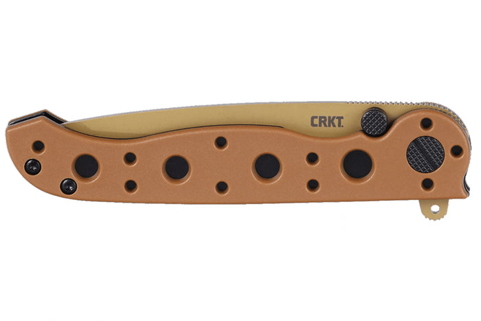 Couteau pliant CRKT M16-10DZ 1610DZ lame tanto semi-dentée manche en nylon / fibres de verre désert 10cm