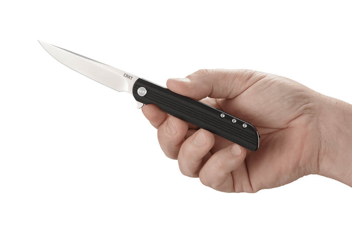 Couteau pliant CRKT Plus Large 3810 manche noir nylon et fibre de verre 11,5cm