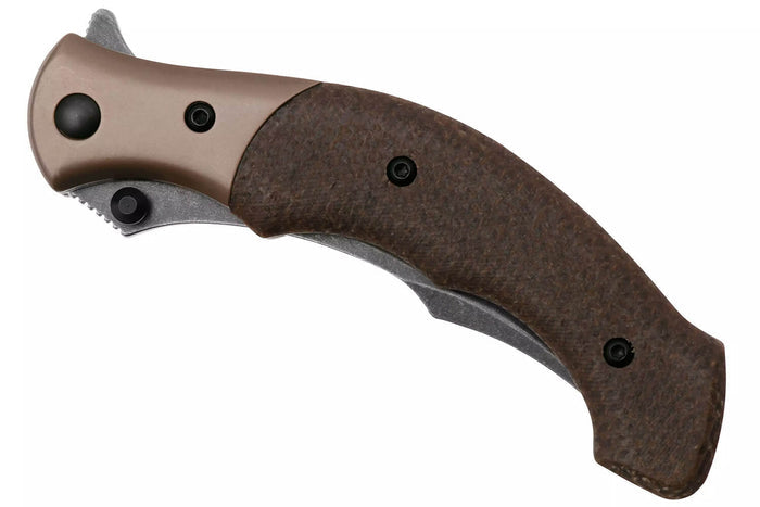 Couteau pliant CRKT Ritual Compact 7465.CR manche 10,2cm en micarta marron