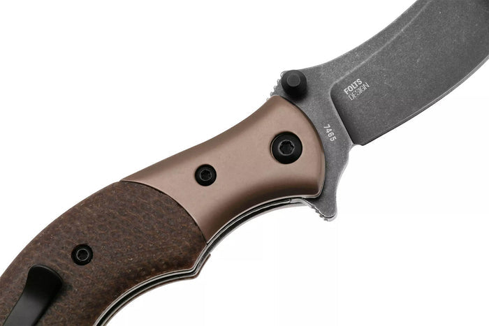 Couteau pliant CRKT Ritual Compact 7465.CR manche 10,2cm en micarta marron