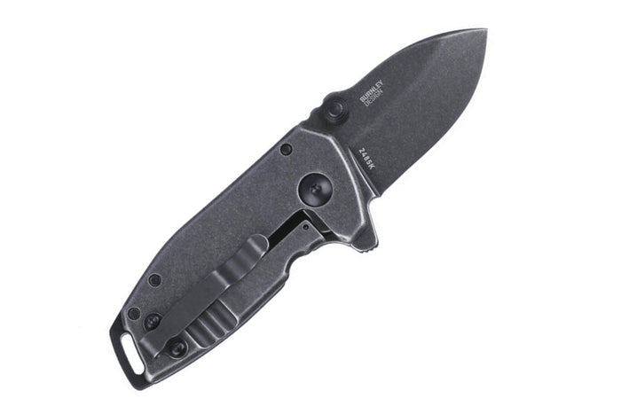 Couteau pliant CRKT Squid Compact 2485K manche en acier inox noir 8cm