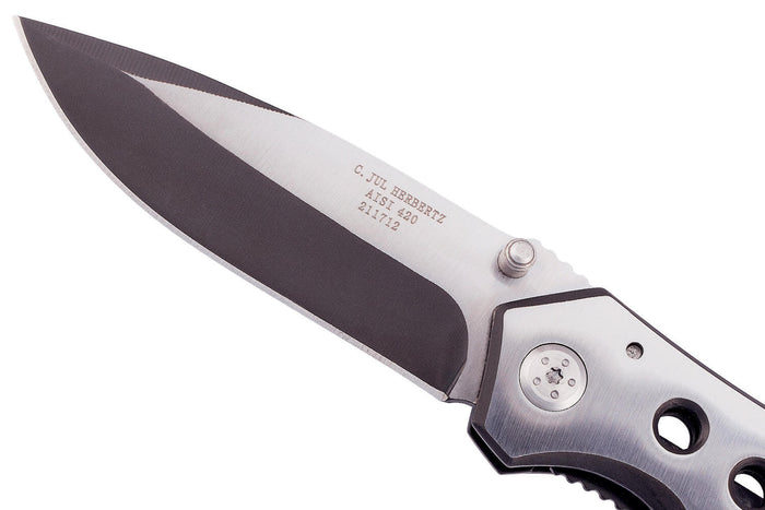 Couteau pliant de secours Herbertz 211712 tout inox manche ajouré 11,8cm