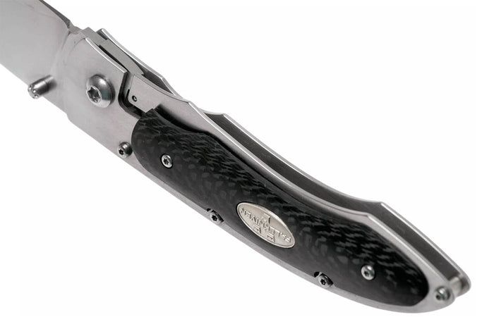 Couteau pliant Fallkniven P3G manche fibre de carbone noir 10,3cm + étui Cordura