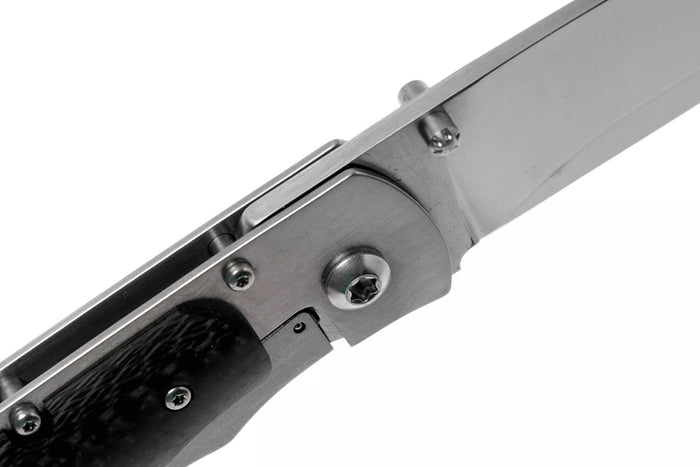 Couteau pliant Fallkniven P3G manche fibre de carbone noir 10,3cm + étui Cordura
