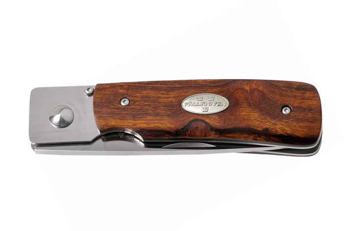 Couteau pliant Fallkniven RL1DI manche Desert Ironwood 9,5cm + étui en daim