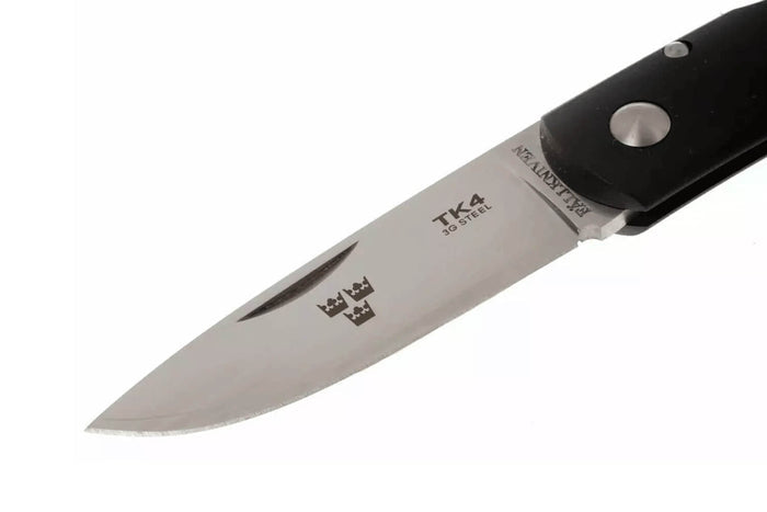 Couteau pliant Fallkniven TK4 Tre Kronor manche grilon noir 9,5cm + étui Cordura
