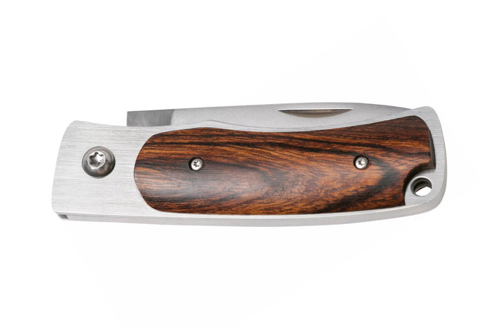 Couteau pliant Fallkniven U1 Elmax manche Desert Ironwood 8,6cm + étui Cordura