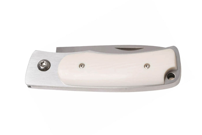 Couteau pliant Fallkniven U1EY Elmax manche Elforyn imitation ivoire 8,6cm + étui Cordura