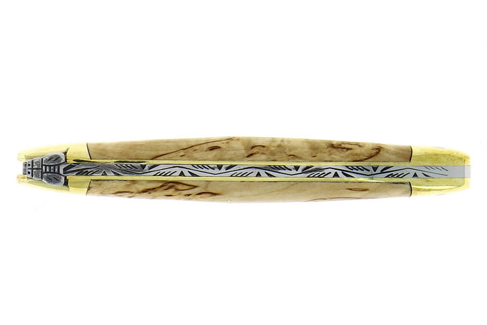 Couteau pliant Forge de Laguiole manche en bouleau 11cm mitres en laiton