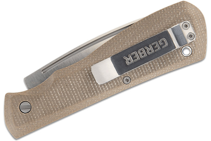 Couteau pliant Gerber Mansfield GE001908 manche en micarta naturel 10,8cm