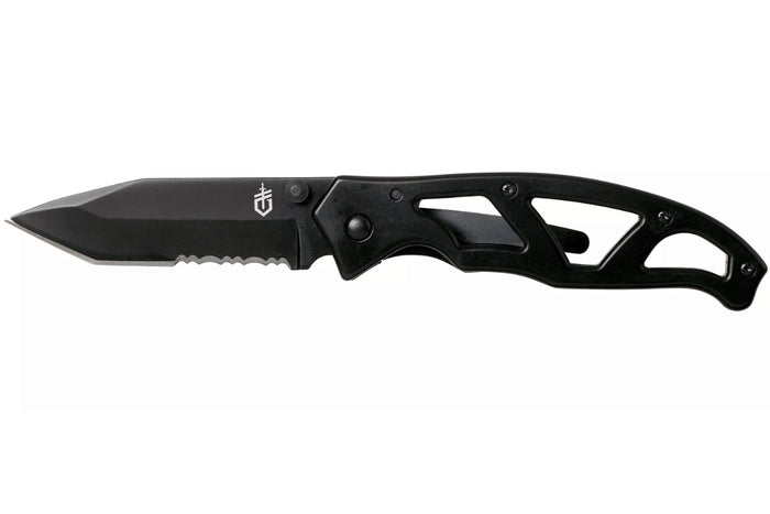 Couteau pliant Gerber Paraframe I Tanto GE003628 manche squelette en acier inox noir 10,5cm