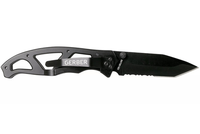 Couteau pliant Gerber Paraframe I Tanto GE003628 manche squelette en acier inox noir 10,5cm