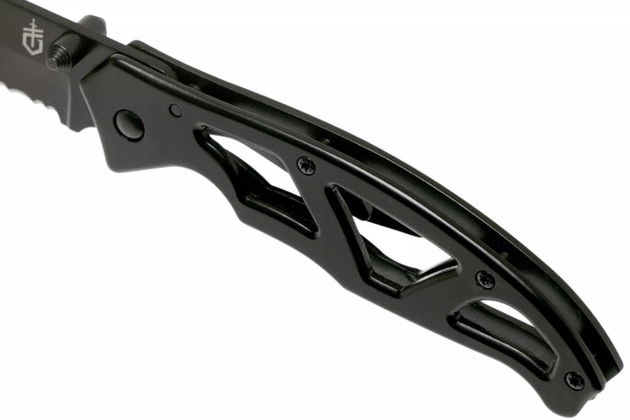 Couteau pliant Gerber Paraframe I Tanto GE003628 manche squelette en acier inox noir 10,5cm