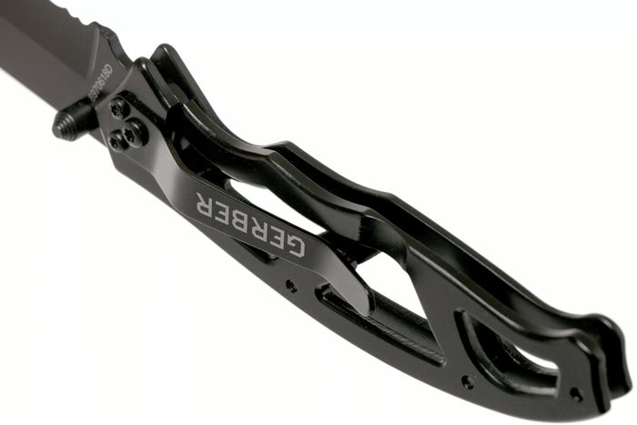 Couteau pliant Gerber Paraframe I Tanto GE003628 manche squelette en acier inox noir 10,5cm