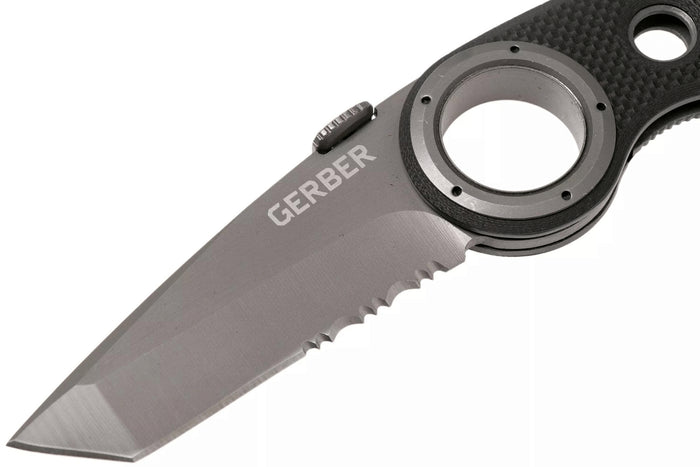 Couteau pliant Gerber Remix Tactical GE003641 lame Tanto manche troué en G10 noir 12cm