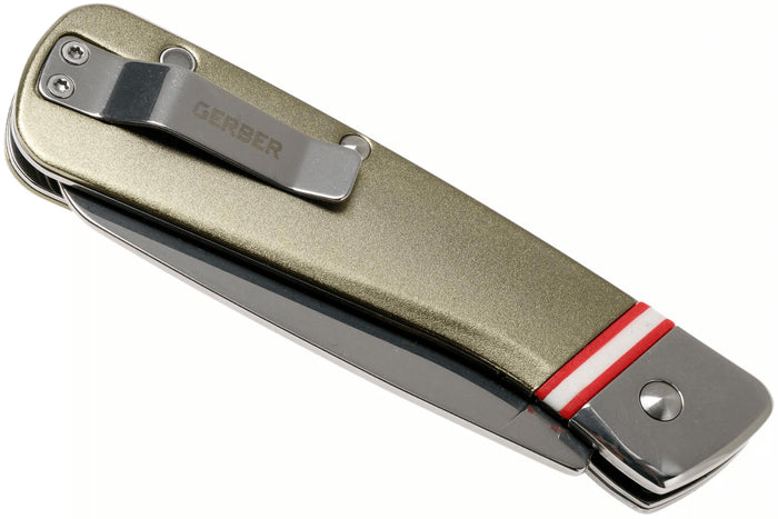 Couteau pliant Gerber Straightlace GE001663 manche en aluminium vert 10,1cm