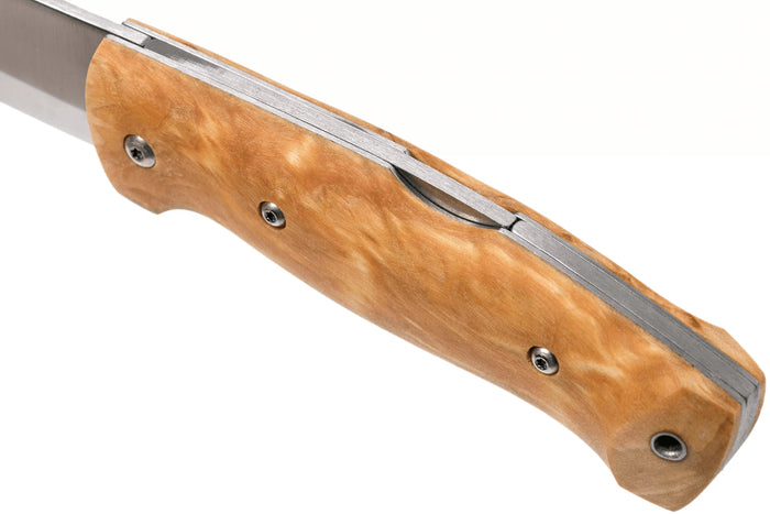 Couteau pliant Helle Bleja H625 manche en bois de bouleau 11,7cm + gaine en cuir