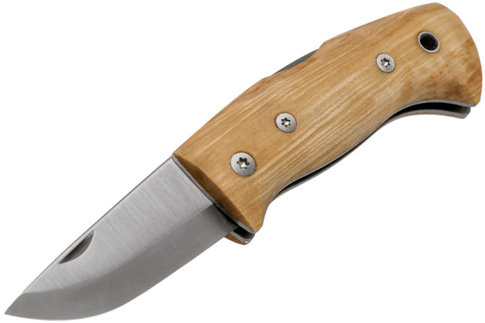 Couteau pliant Helle Kletten H662 manche en bois de bouleau frisé 8cm