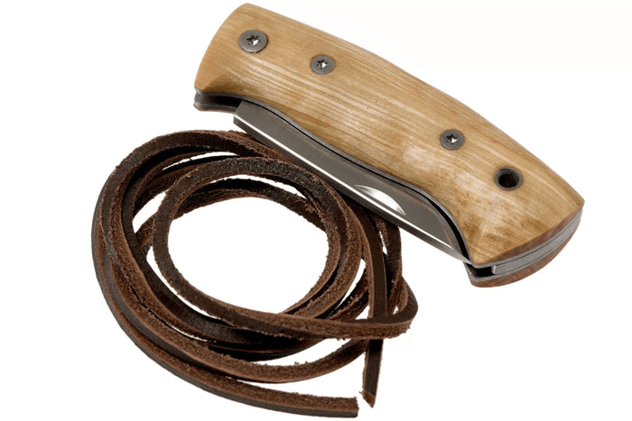 Couteau pliant Helle Kletten H662 manche en bois de bouleau frisé 8cm