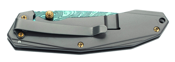 Couteau pliant Herbertz 533912 manche en acier inox finition damassée 11,3cm