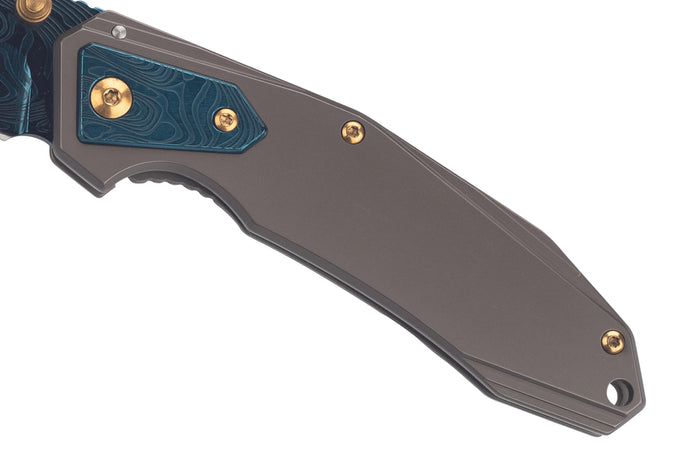Couteau pliant Herbertz 533912 manche en acier inox finition damassée 11,3cm