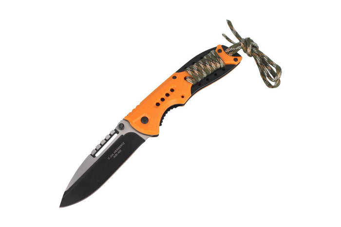 Couteau pliant Herbertz 564712 manche en ABS orange 12cm avec cordon