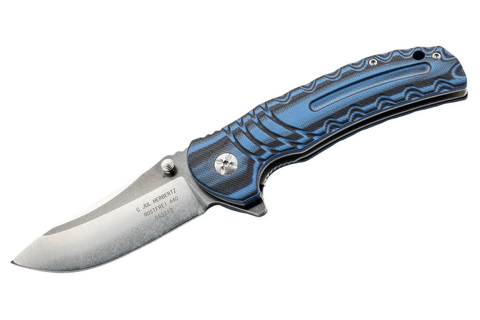 Couteau pliant Herbertz 583212 manche G10 antidérapant bicolore 11,5cm + étui
