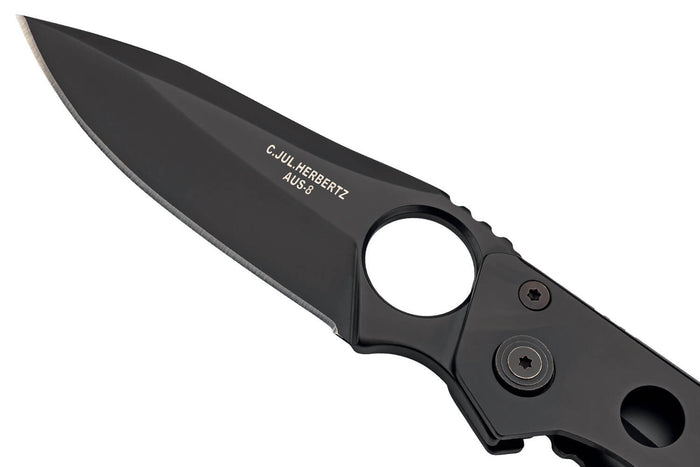 Couteau pliant Herbertz 587510 tout inox revêtement noir manche 10cm