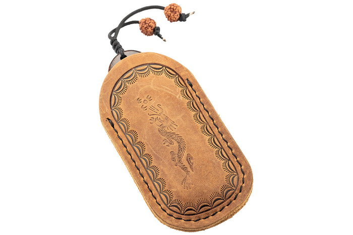 Couteau pliant Herbertz 591509 lame damassée et manche en bois de tagayasan 9cm + étui
