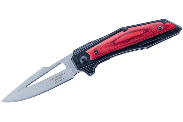 Couteau pliant Herbertz 596411 manche cranté à l'index en aluminium et pakkawood 11cm