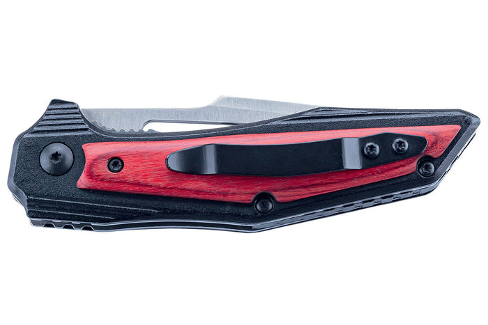 Couteau pliant Herbertz 596411 manche cranté à l'index en aluminium et pakkawood 11cm