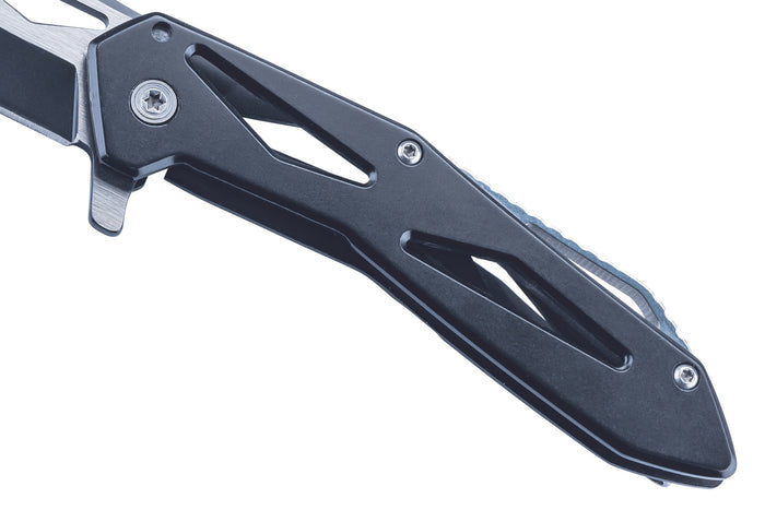 Couteau pliant Herbertz 596511 manche squelette en acier inoxydable noir 11cm