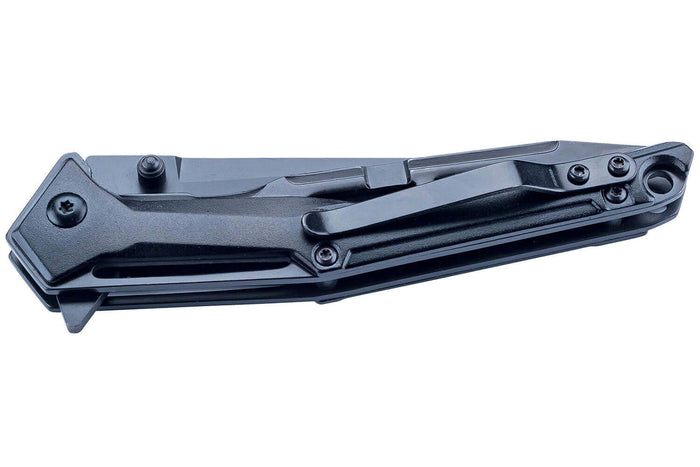 Couteau pliant Herbertz 596612 manche squelette en aluminium noir 12,1cm