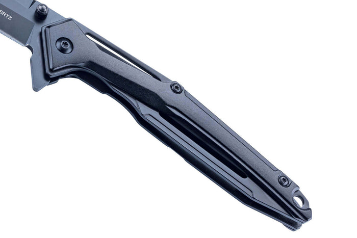 Couteau pliant Herbertz 596612 manche squelette en aluminium noir 12,1cm