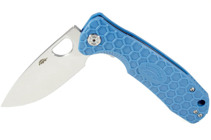 Couteau pliant Honey Badger Flipper Large 01HO040 manche nylon / fibres de verre bleu 11,7cm