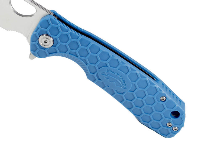 Couteau pliant Honey Badger Flipper Large 01HO040 manche nylon / fibres de verre bleu 11,7cm