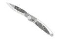 Couteau pliant K2 Elegance K2.19M manche inox décor tropical 11,5cm + étui suédine