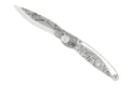 Couteau pliant K2 Elegance K2.22M manche inox décor magnolia 11,5cm + étui suédine