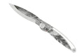 Couteau pliant K2 Elegance K2.23M manche inox décor pins 11,5cm + étui suédine