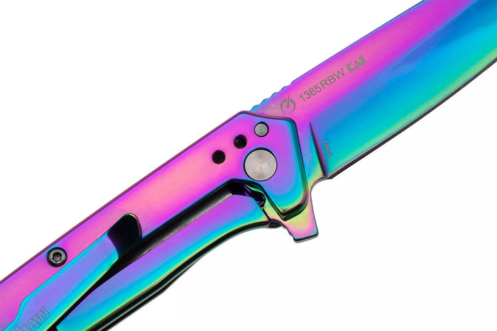 Couteau pliant Kershaw Misdirect KS.1365RBW manche en acier inoxydable rainbow 10,1cm