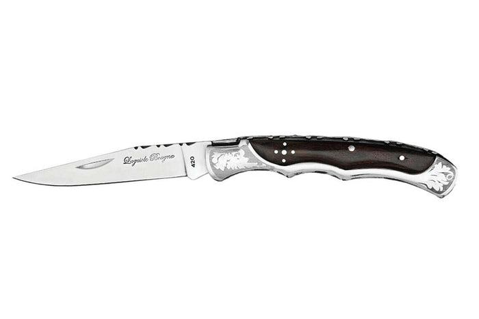 Couteau pliant Laguiole Bougna Baroque 12cm bois marron