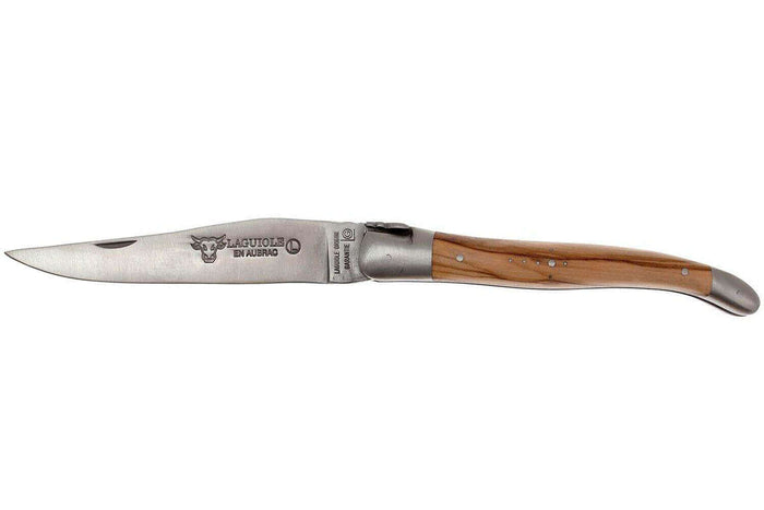 Couteau pliant Laguiole en Aubrac en olivier manche 12cm