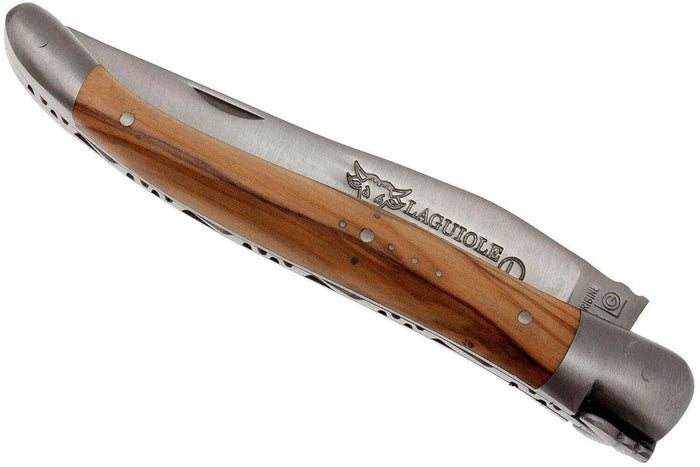 Couteau pliant Laguiole en Aubrac en olivier manche 12cm
