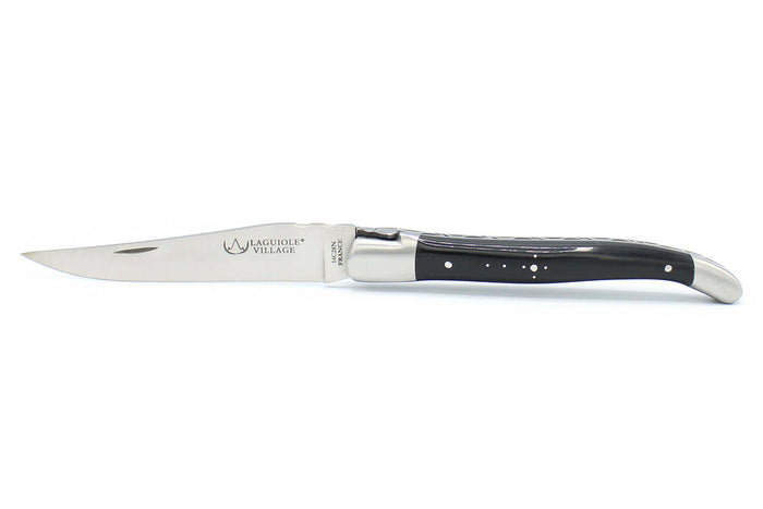 Couteau pliant Laguiole Village manche en corne 12cm avec mitre