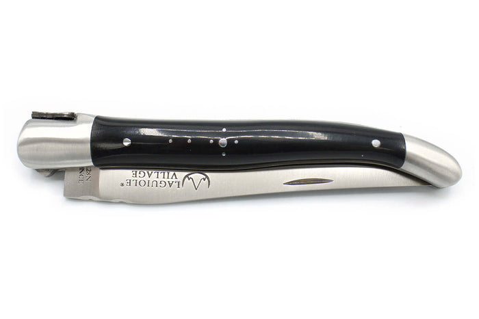 Couteau pliant Laguiole Village manche en corne 12cm avec mitre